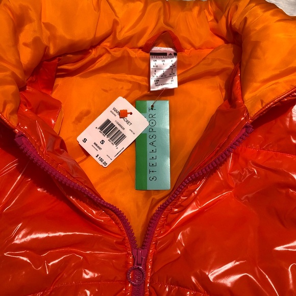 Adidas Stella Sport Puffer Jacket Orange NWT - Picture 8 of 8